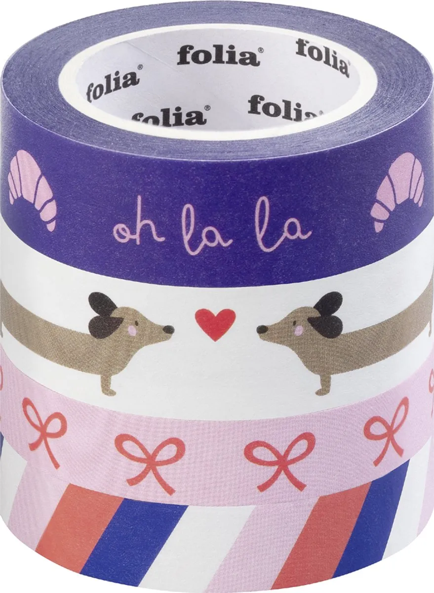 Folia Decoratieve Washi Tape 'PARISIENNE' - 4 Rollen