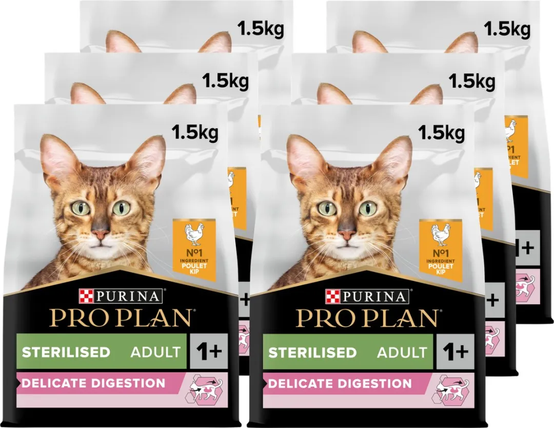 Pro Plan Adult Sterilised Delicate Digest Kattenvoer - 6x1,5kg