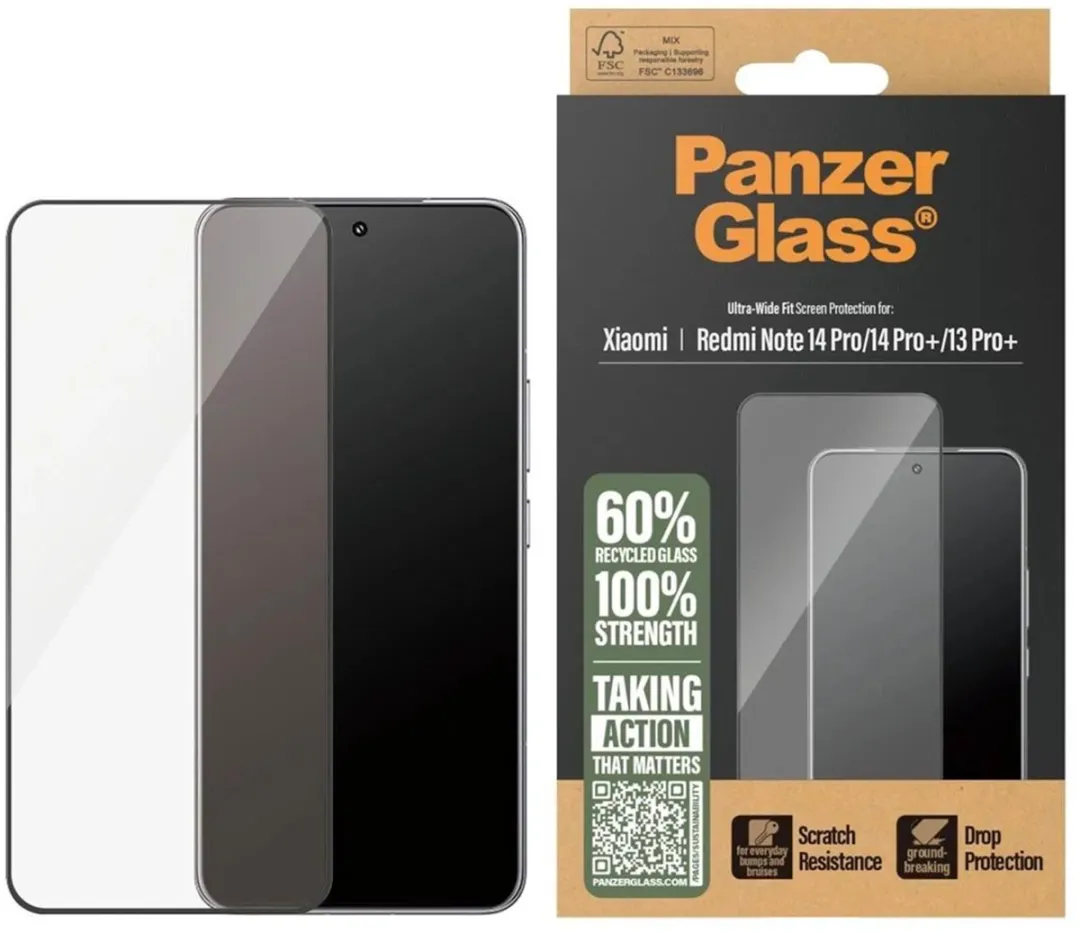 PanzerGlass Ultra-Wide Screenprotector Xiaomi Redmi Note 14 Pro - Antibacterieel