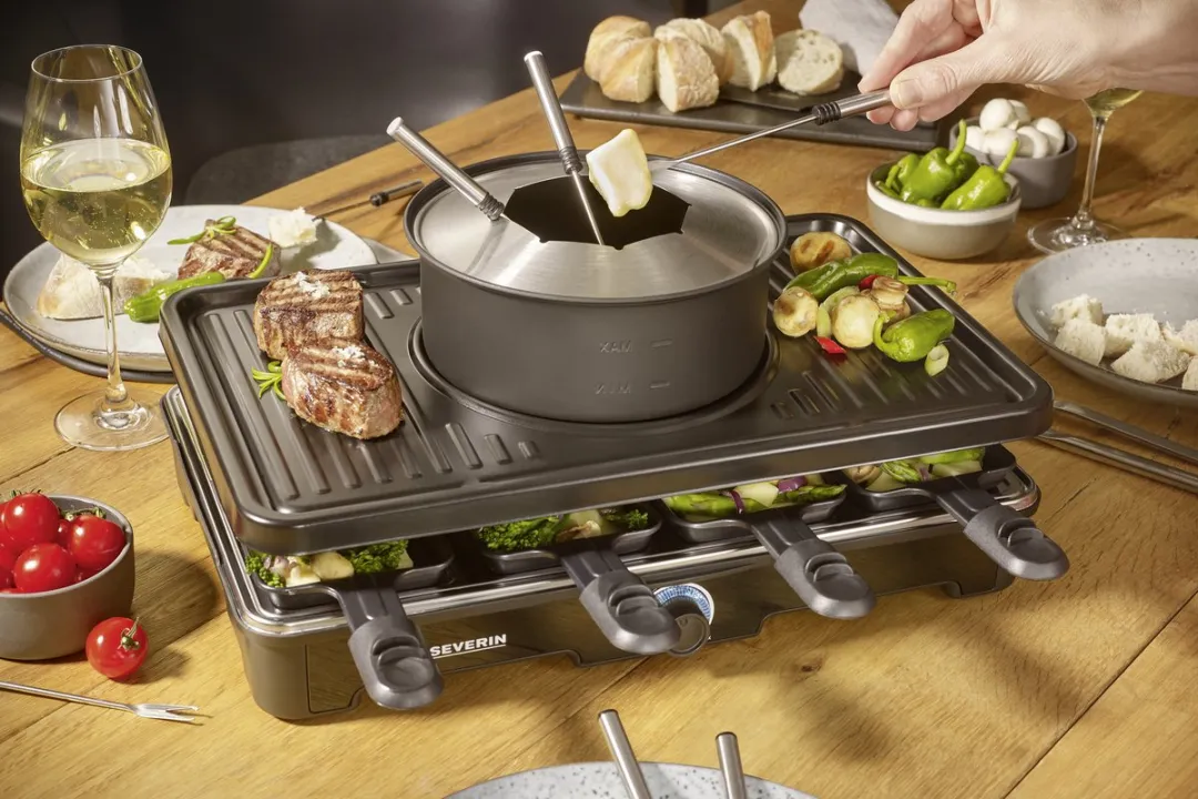 Severin RG 2347 2-in-1 Gourmetset Fonduepan - 8 Personen - 1400W - Zwart - afbeelding 6 van 6