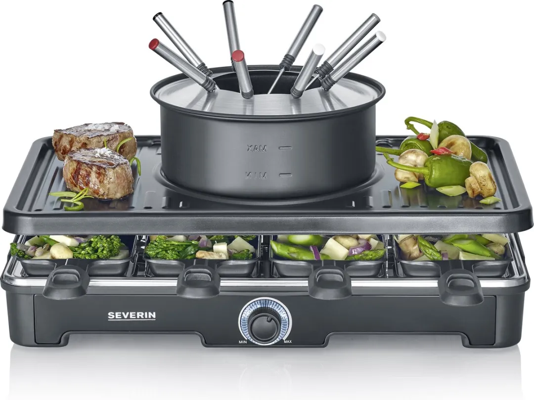 Severin RG 2347 2-in-1 Gourmetset Fonduepan - 8 Personen - 1400W - Zwart