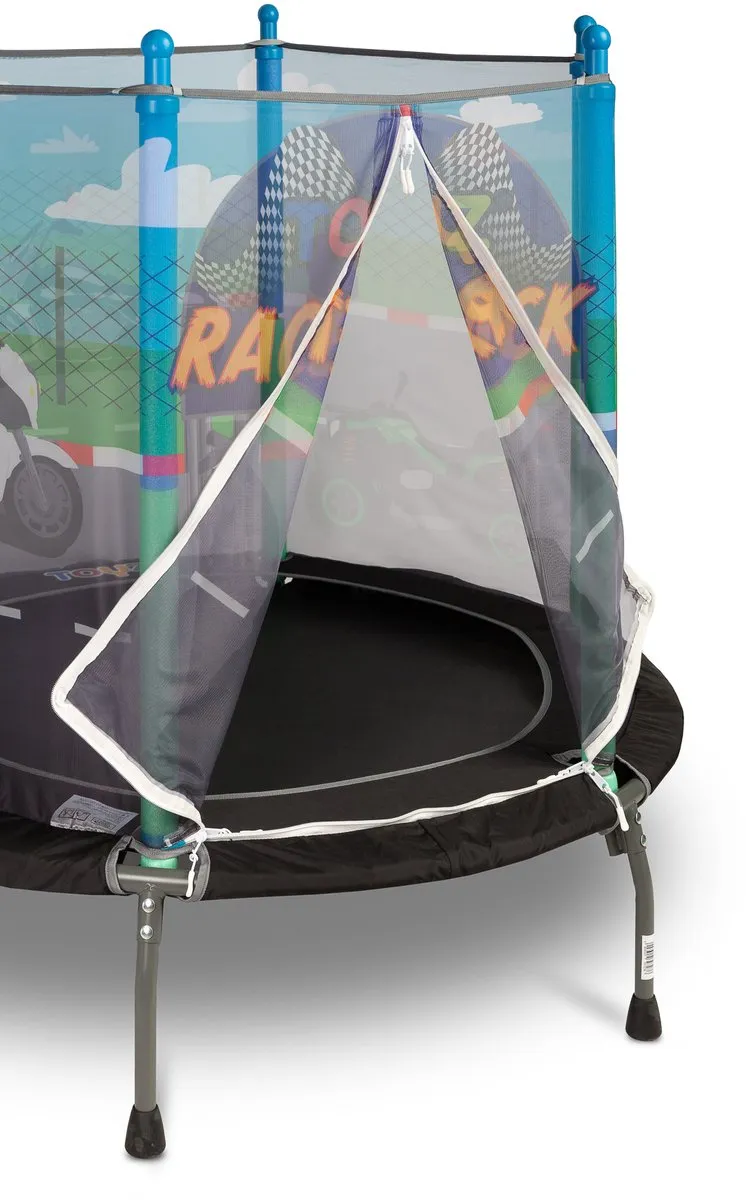 Toyz Mini Trampoline Race Thema Ø100cm - Veiligheidsnet - afbeelding 6 van 6