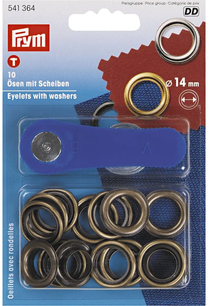 Prym Ringen en Schijven 14mm Oud Messing