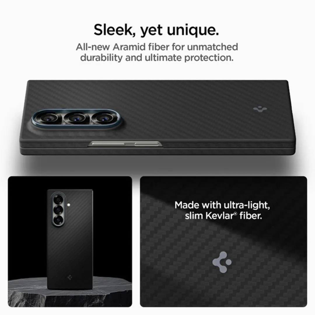 Spigen Airskin Aramide Hoesje Zwart - Samsung Galaxy Z Fold 7 Ultra