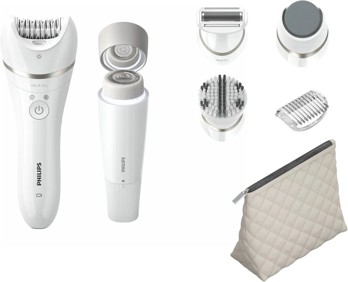 Philips Satinelle BRE770/92 Beautyset - Epilator & Pedicure - 6 Opzetstukken - Wit
