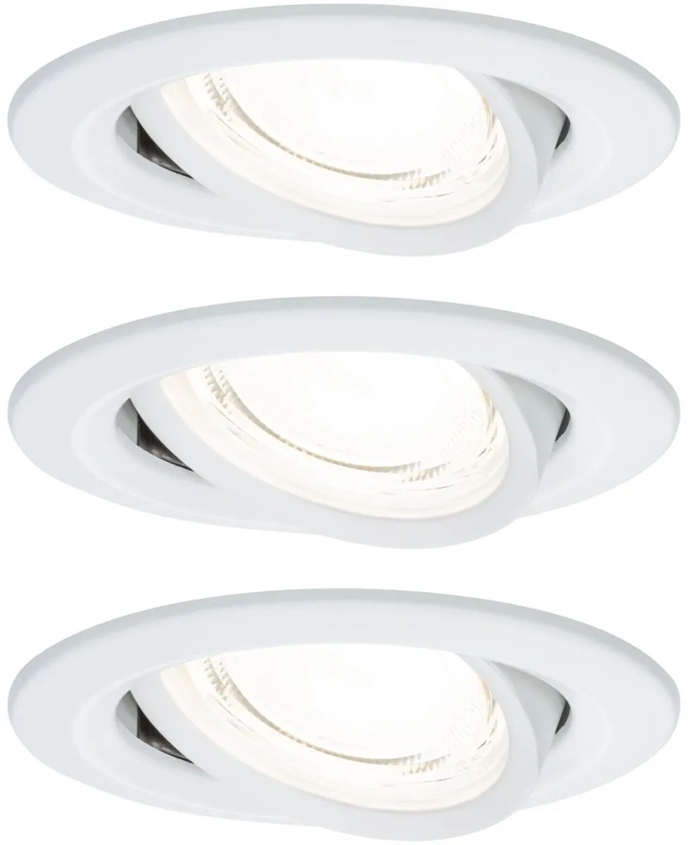 Paulmann Nova Coin LED-inbouwlamp 3x2,8W 505lm 84mm - 4000K Wit mat