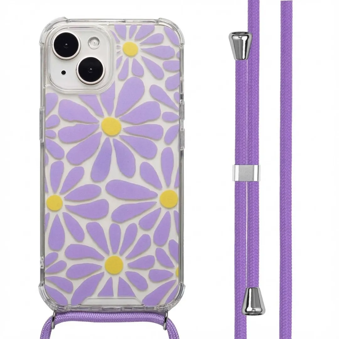 Imoshion iPhone 15 Hoesje Tropical Violet Flowers Connect