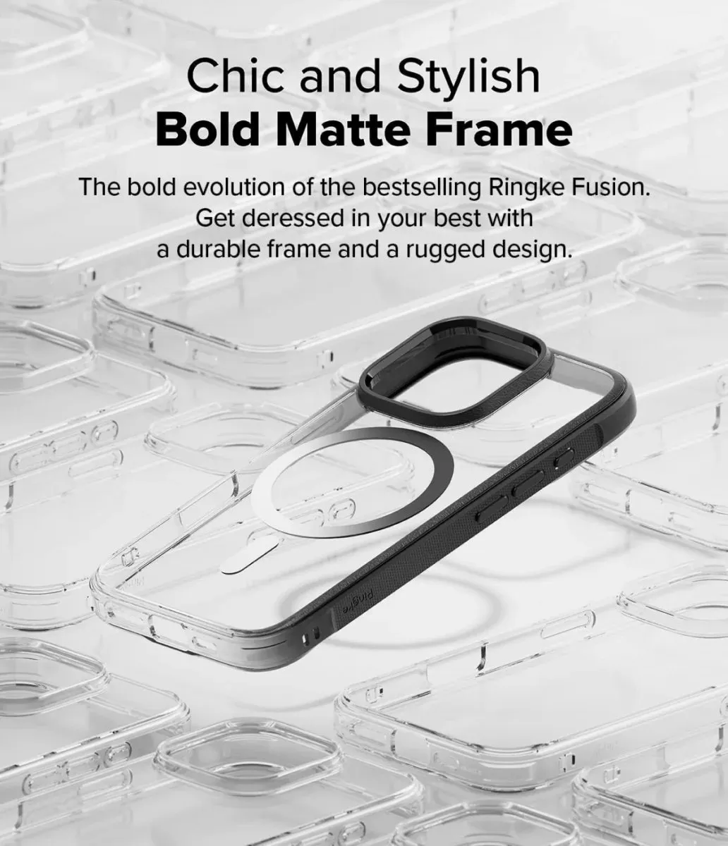 Ringke Fusion Bold Magnetic Hoesje iPhone 16 Pro - Zwart