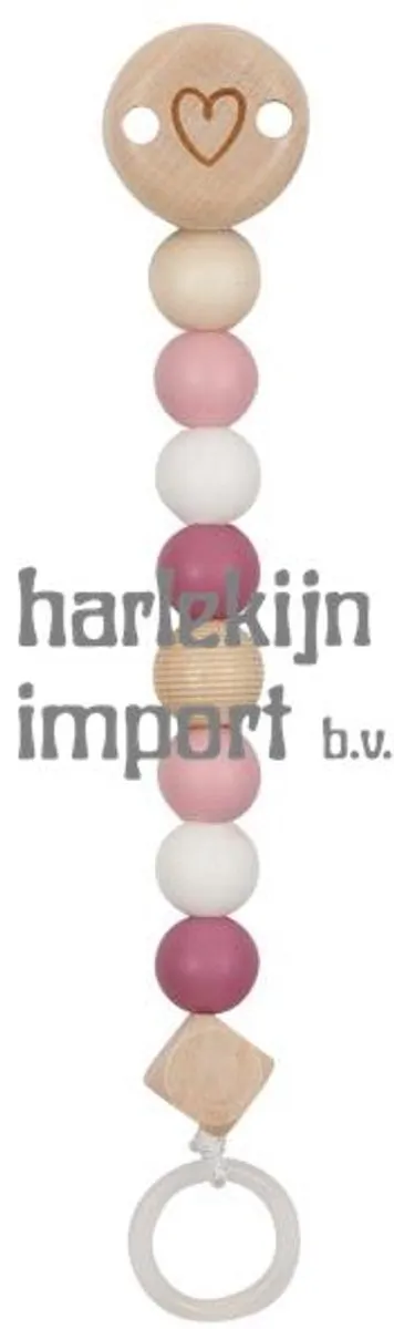 Goki Fopspeenketting Hart - Roze
