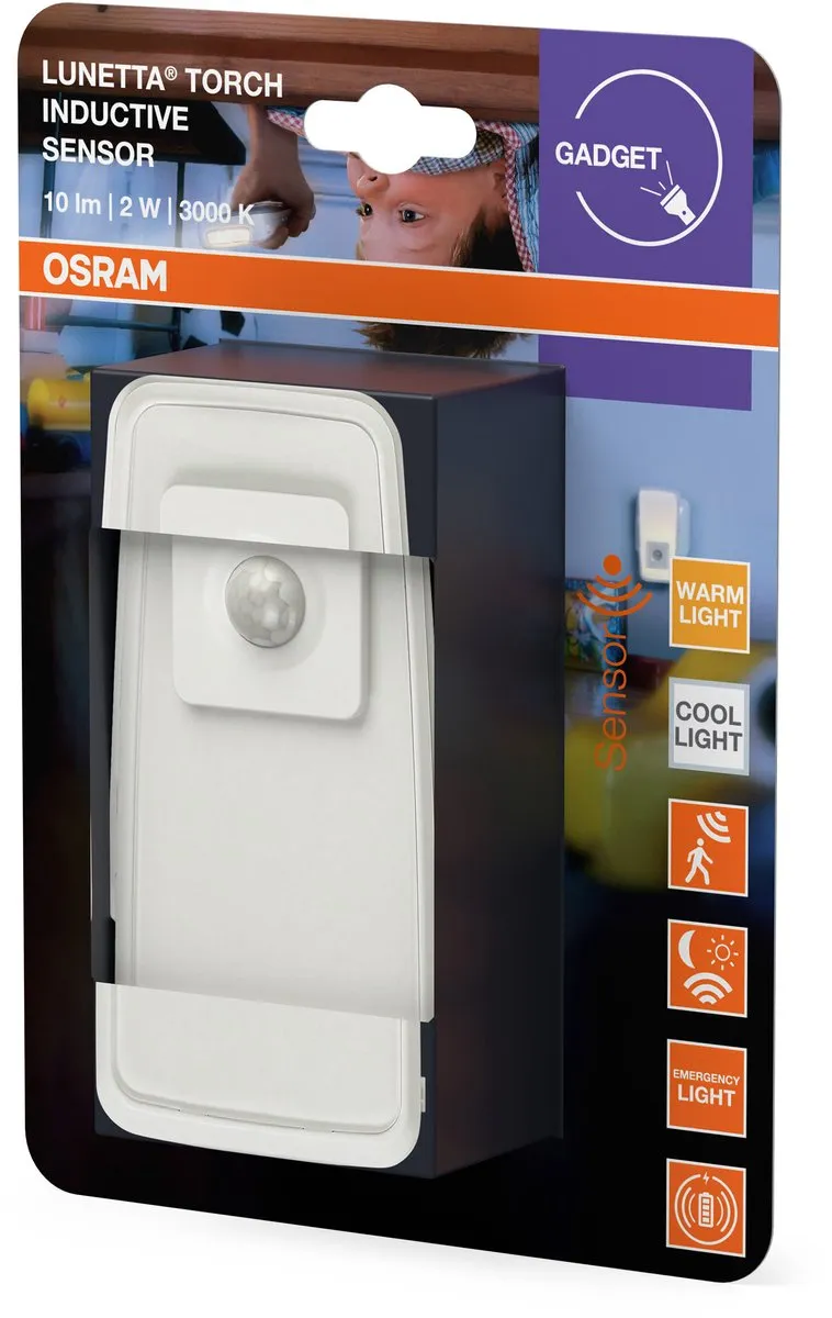 Osram Lunetta Torch Nachtlamp met Sensor & Zaklamp 2W 10lm - Wit