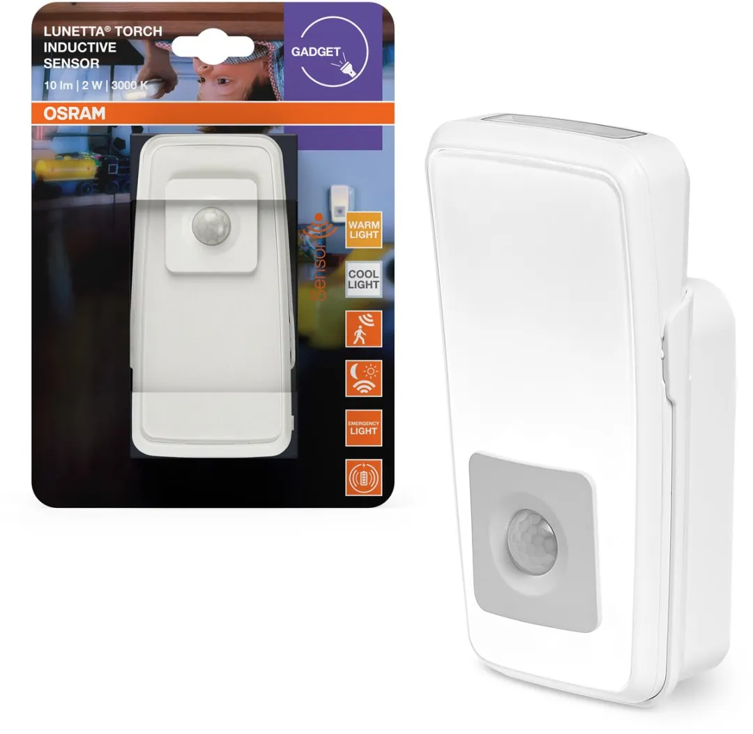 Osram Lunetta Torch Nachtlamp met Sensor & Zaklamp 2W 10lm - Wit