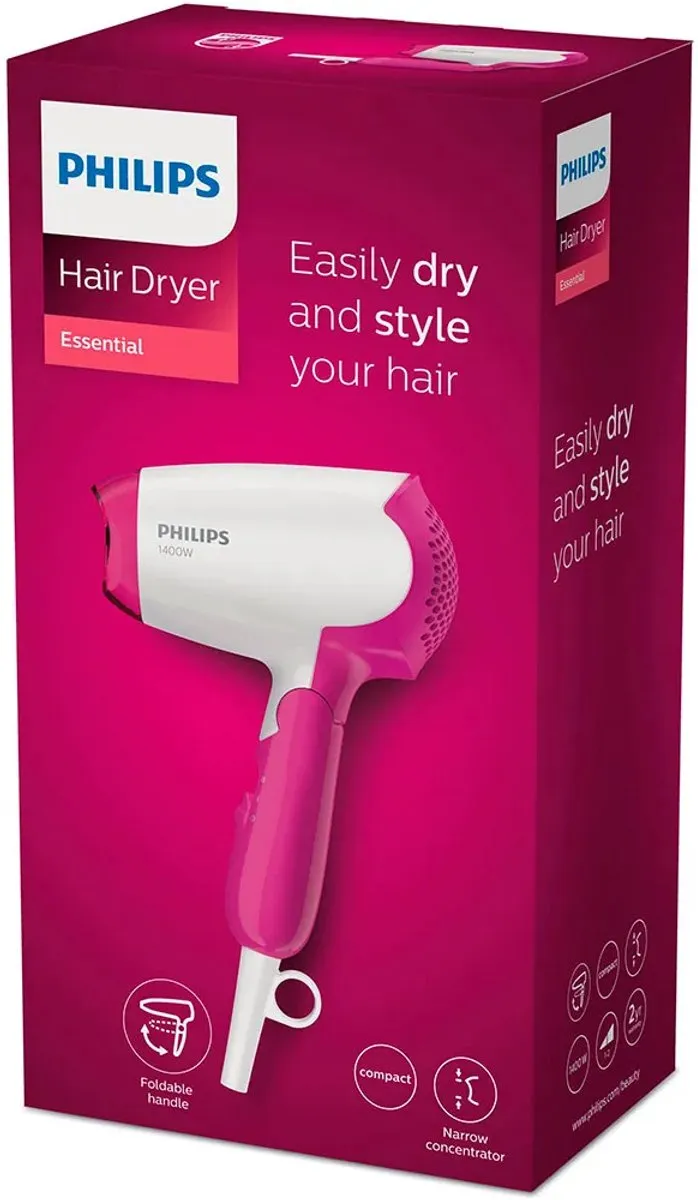Philips DryCare Theremoprotect Föhn BHD003/00 - Roze/Wit - afbeelding 6 van 6