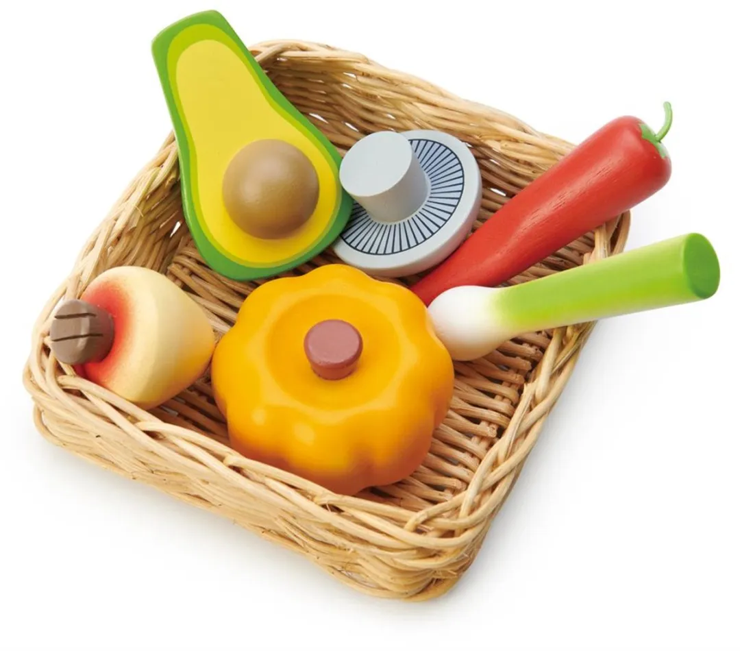 Tender Leaf Toys Gevlochten Mand Groenten