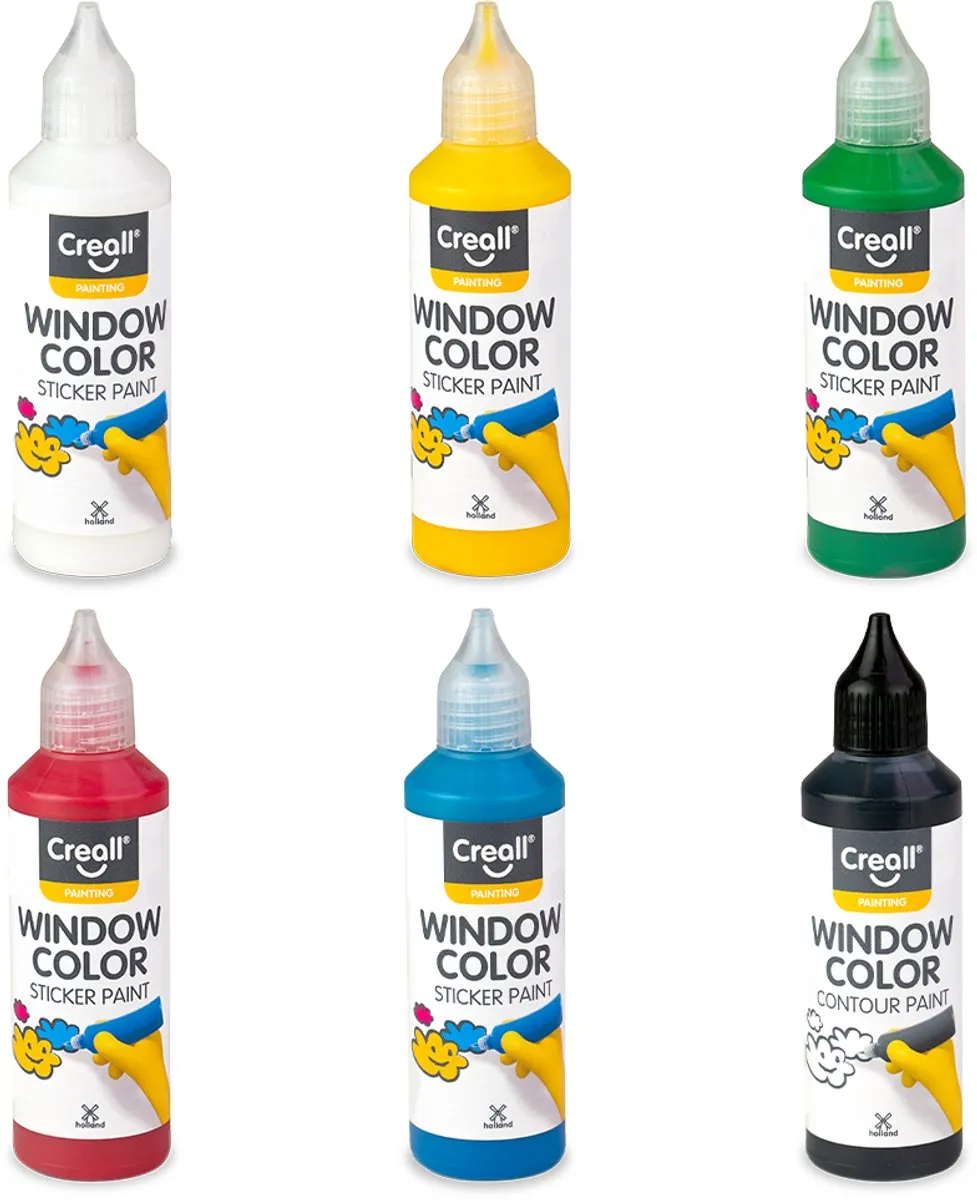 Creall Stickerverf Multicolor - 6 Kleuren 480ml - afbeelding 6 van 6