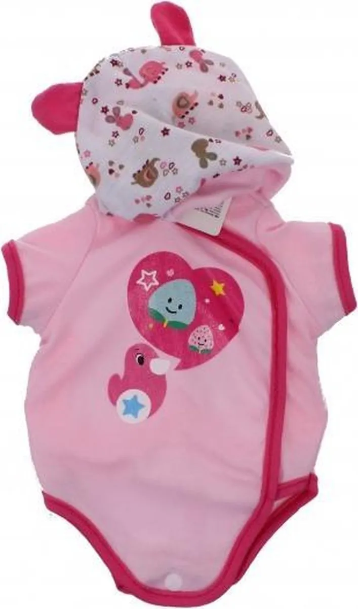 Johntoy Baby Rose Babypoppenkleren Dierenprint 40-45cm