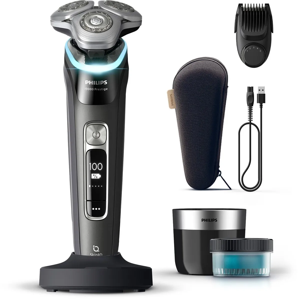 Philips Shaver i9000 Prestige Elektrisch Scheerapparaat Voor Mannen - Met Quick Clean Pod & Baardstyler- Zwart - XP9200/33