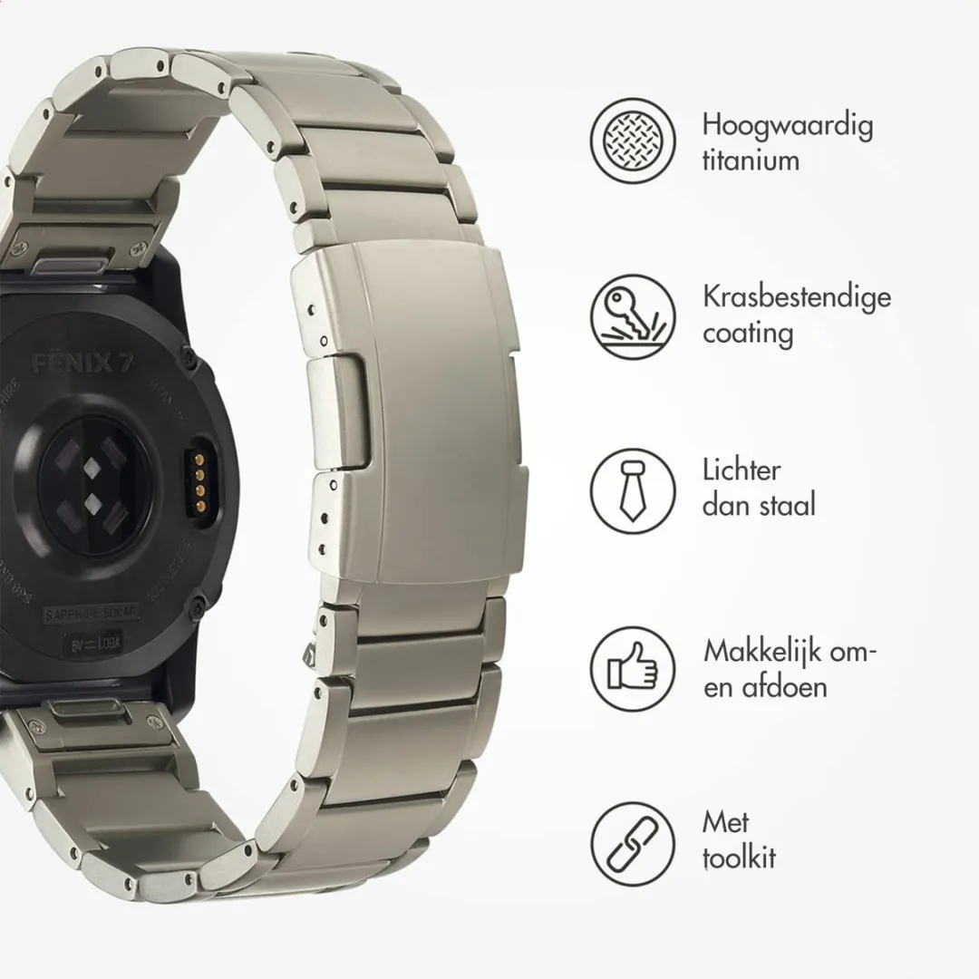Accezz Titanium Mat Bandje 22mm - Garmin Forerunner 970