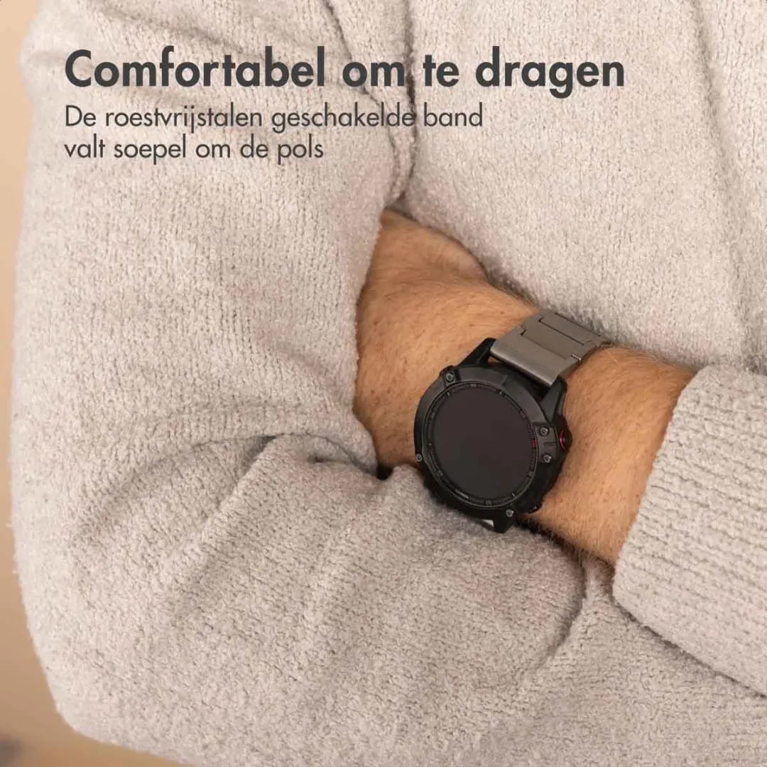 Accezz Titanium Mat Bandje 22mm - Garmin Forerunner 970