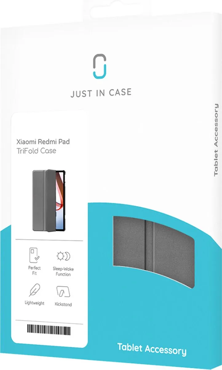 Just in Case Cazy Tablet Hoes Xiaomi Redmi Pad 10.6 - TriFold Bookcase - Grijs - afbeelding 6 van 6