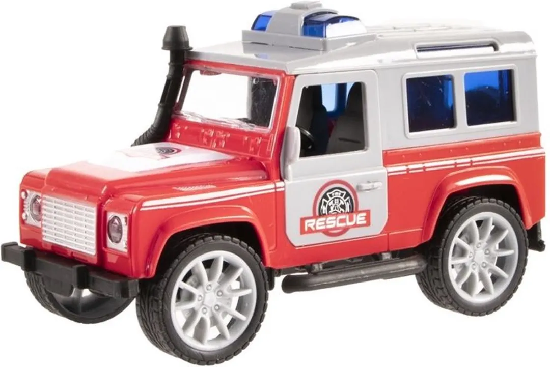 Jonotoys Jeep Brandweerauto 17cm - Licht & Geluid - MPN 2024-01