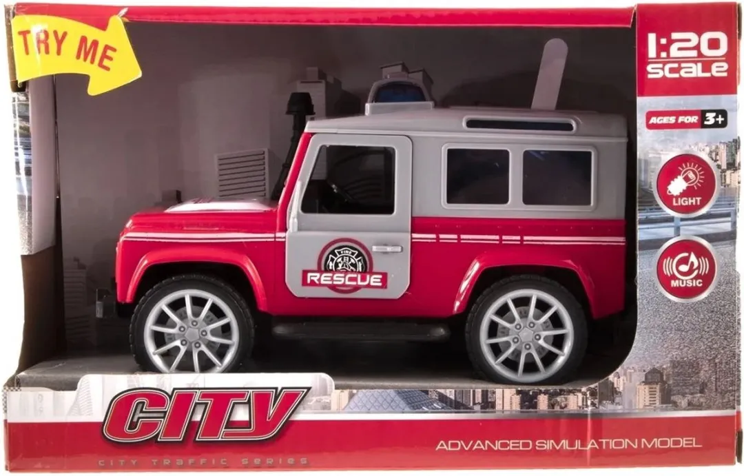 Jonotoys Jeep Brandweerauto 17cm - Licht & Geluid - MPN 2024-01