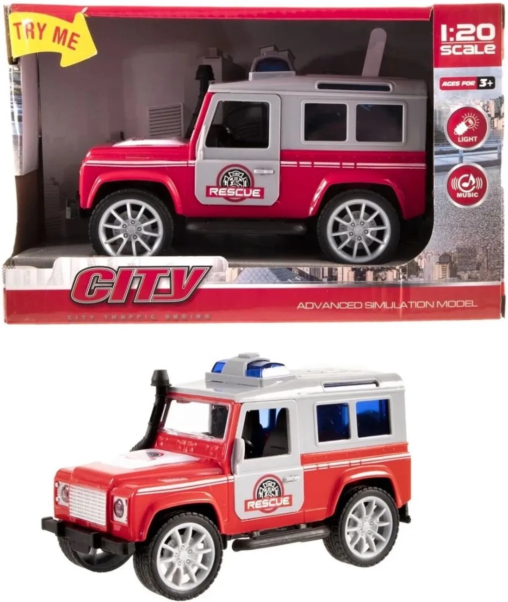 Jonotoys Jeep Brandweerauto 17cm