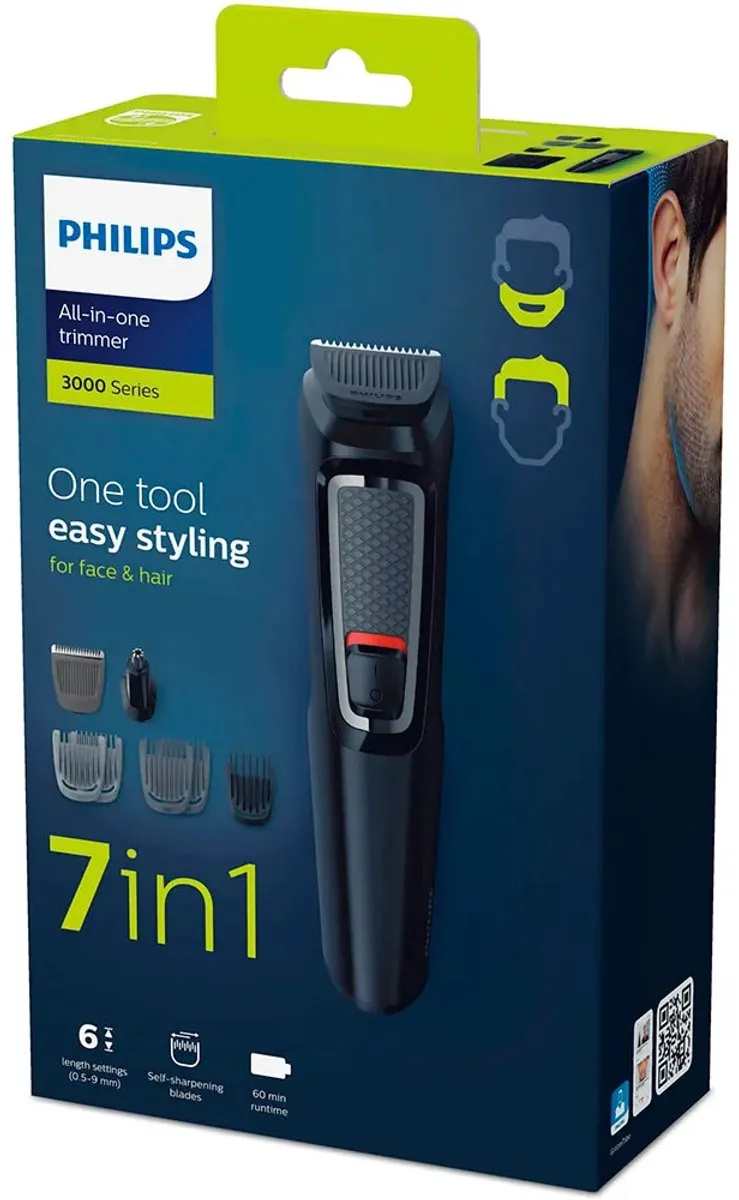 Philips Series 3000 MG3720/15 Multigroom - Baardtrimmer 9 Mesjes - Zwart