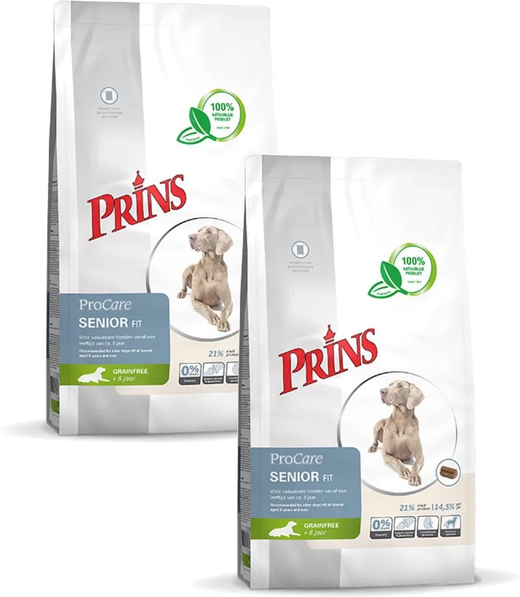 Prins Procare Senior Fit Hondenvoer - 2x3kg Graanvrij