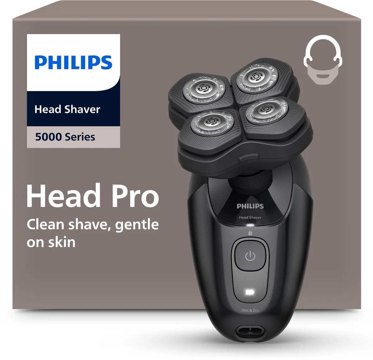 Philips Series 5000 HS5980/15 Scheerapparaat - Hoofd & Gezicht - Nat&Dry - 4 Mesjes - Zwart