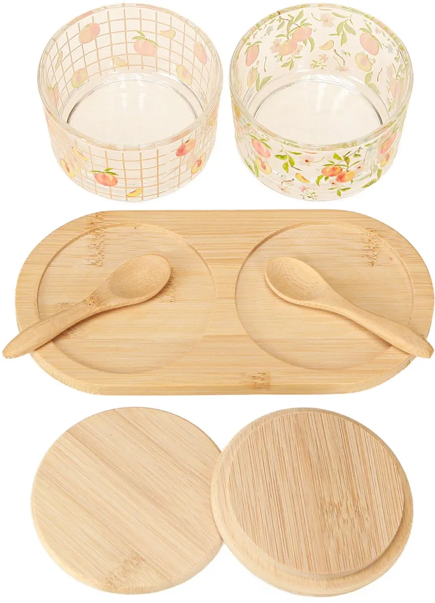 Kaemingk Perzik Tapasset Jampotten Op Dienblad 20x10x6,5cm