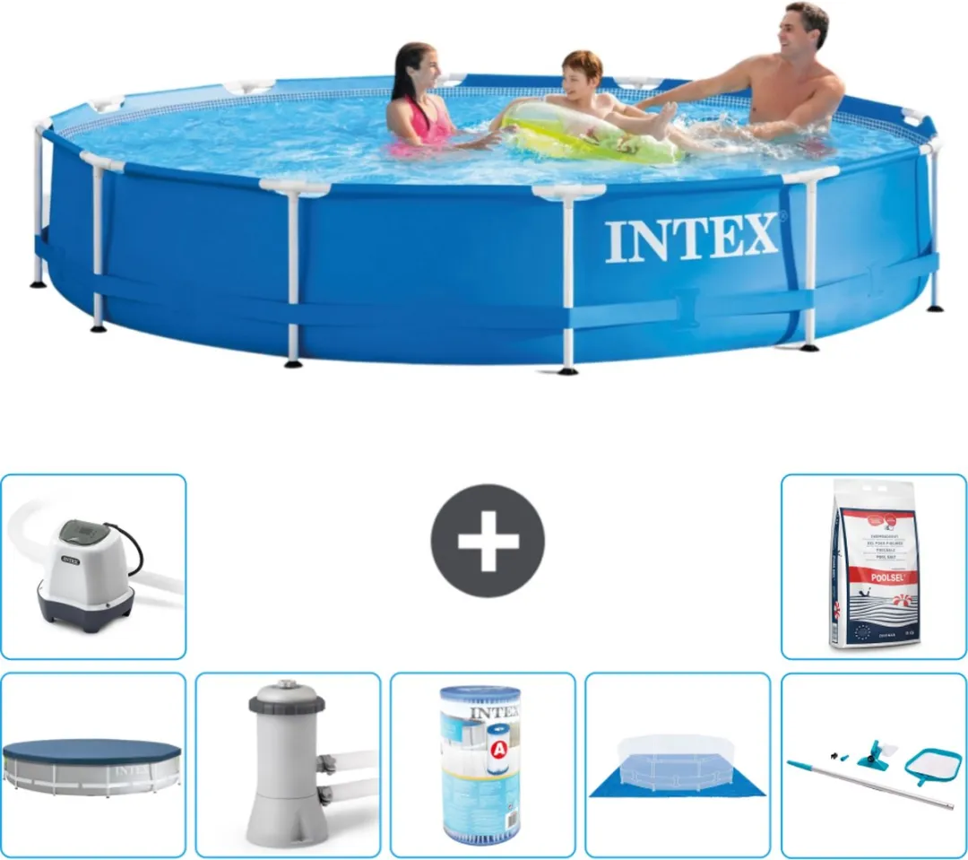Intex 28210NP-Blauw Rond Frame Zwembad 366x76cm - Blauw