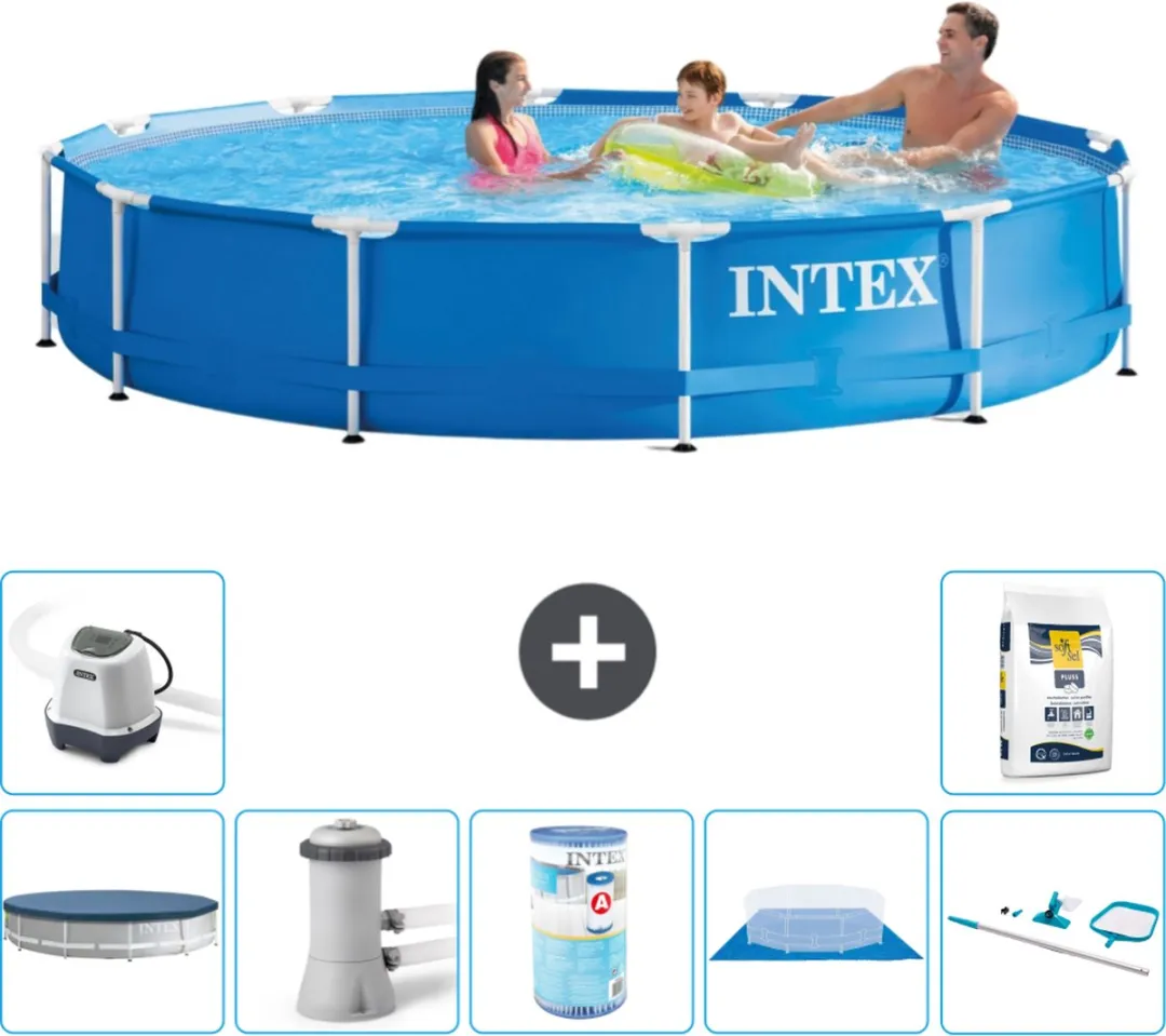 Intex 28210NP-Blauw Rond Frame Zwembad 366x76cm - Blauw