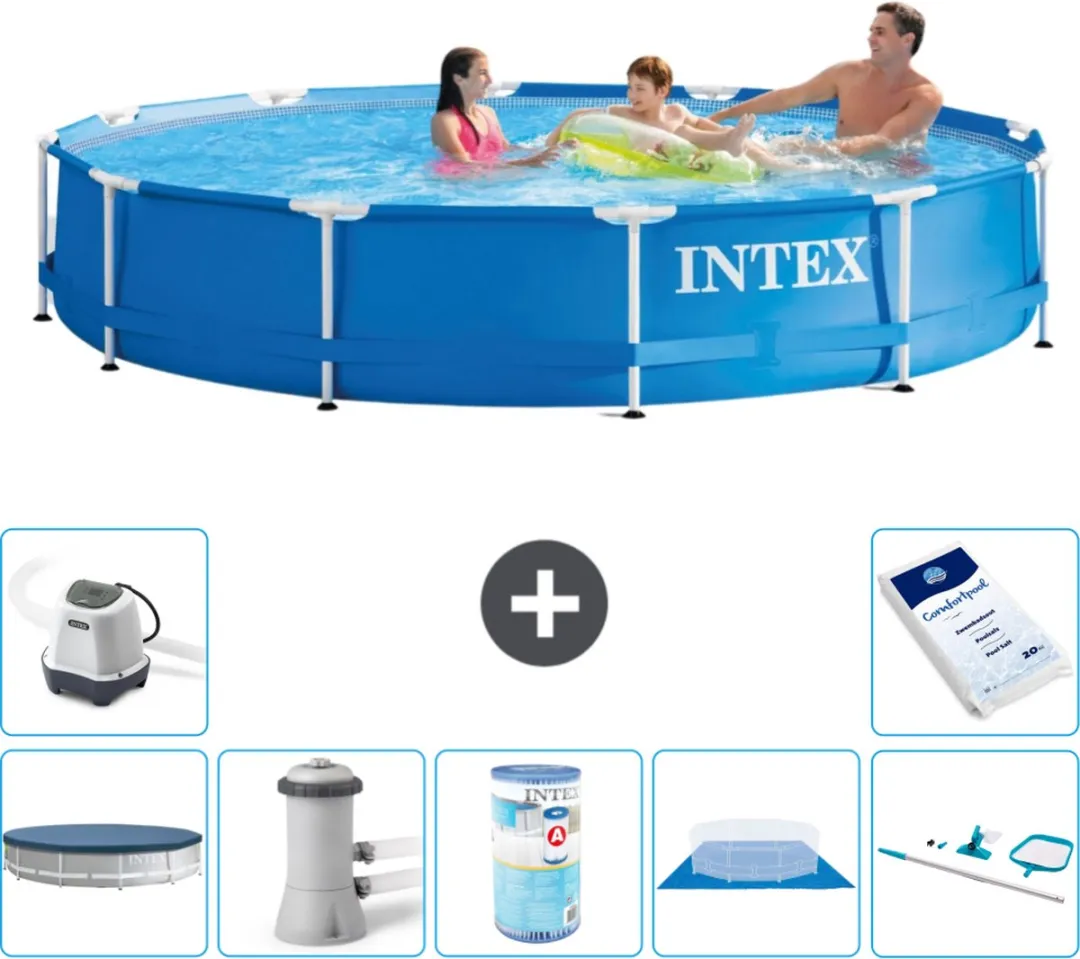 Intex 28210NP-Blauw Rond Frame Zwembad 366x76cm