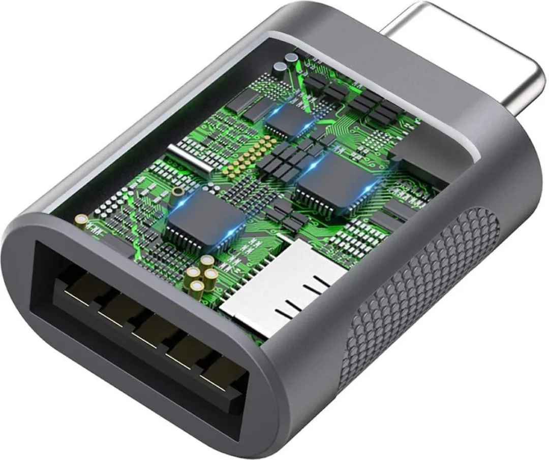 NÖRDIC OTG-C4 USB-A 3.0 naar USB-C Adapter - Space Gray