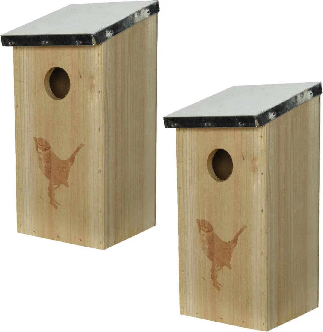 Decoris Vogelhuisje Hangend Vurenhout 12x13,5x26cm - Bruin