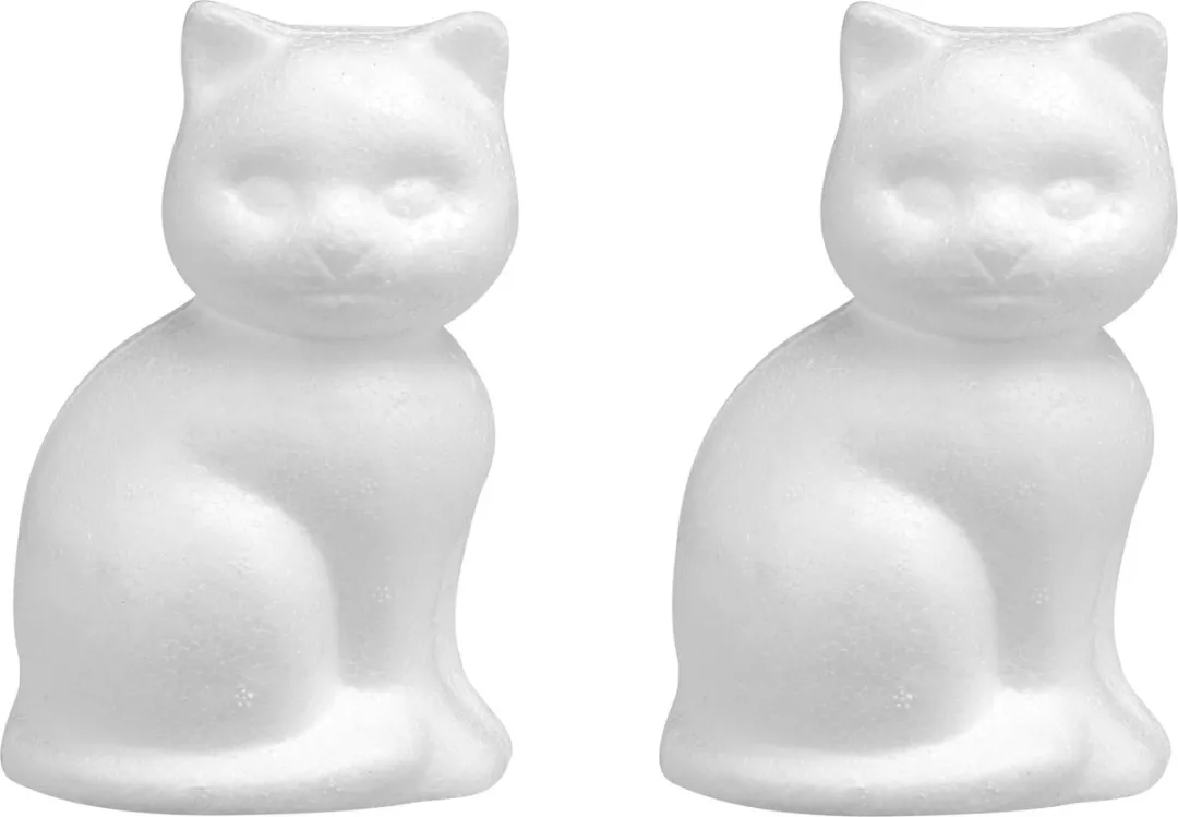 Glorex Hobby Piepschuin Kat Poes 13cm - Styrofoam Wit