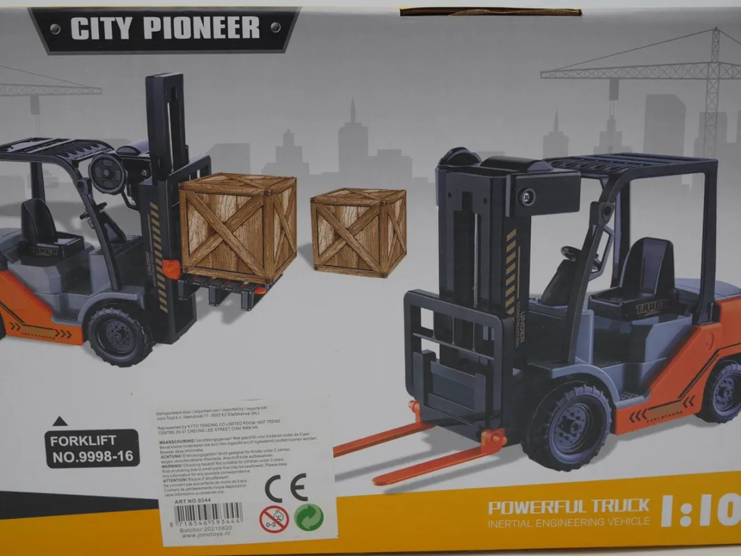 Jonotoys Heftruck met frictie aandrijving - Oranje