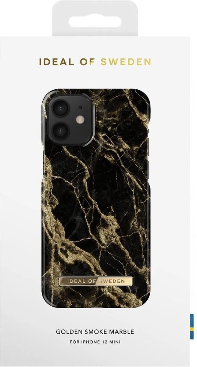iDeal of Sweden iPhone 12 Mini Hoesje - Golden Smoke Marble - afbeelding 4 van 6