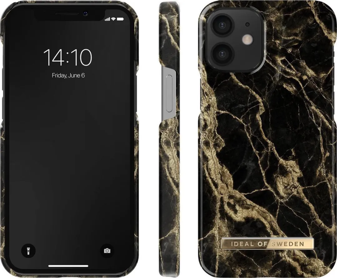 iDeal of Sweden iPhone 12 Mini Hoesje - Golden Smoke Marble - afbeelding 2 van 6