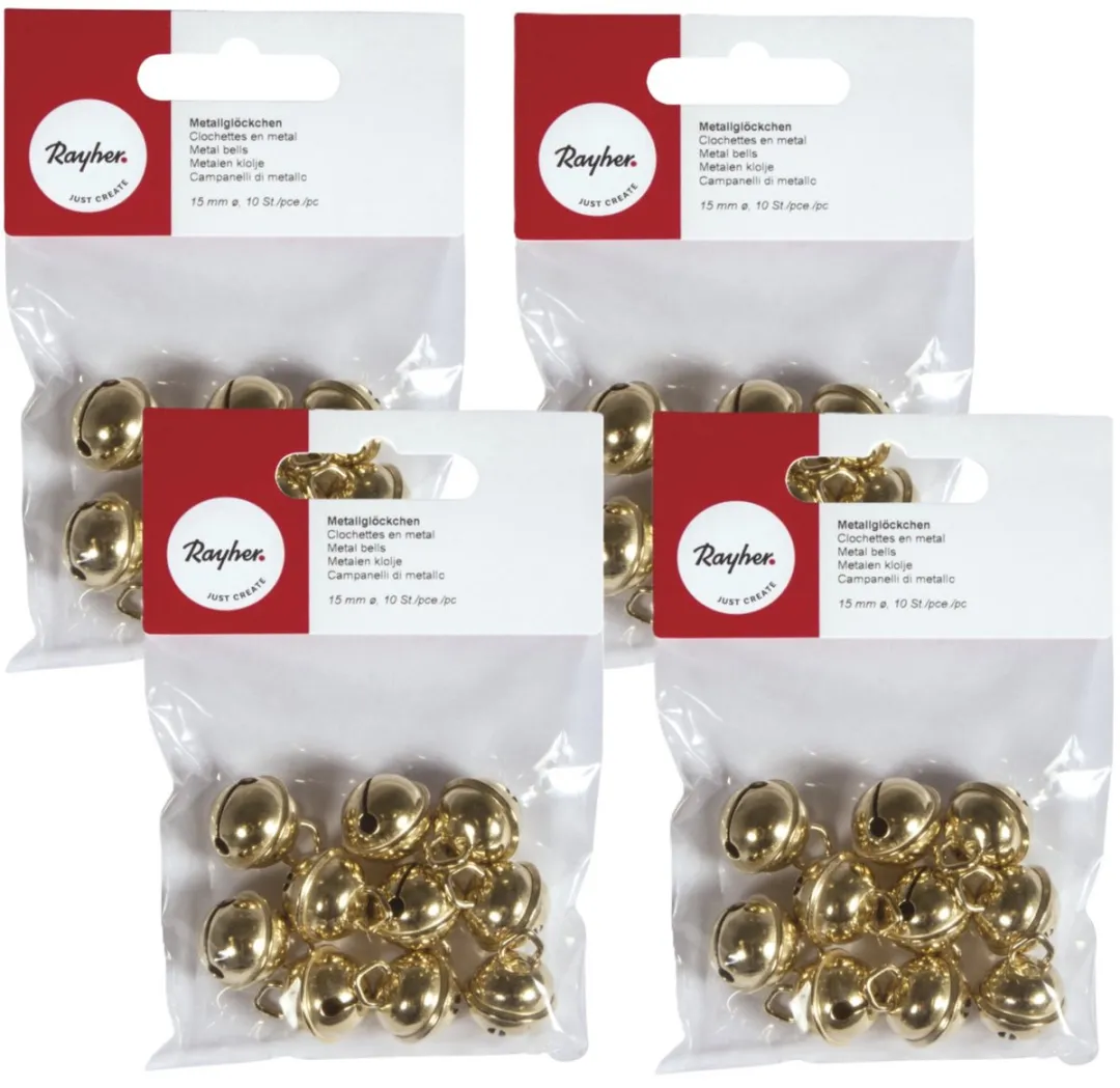 Rayher Hobby Metalen Belletjes 40 Stuks - 15mm - Goud