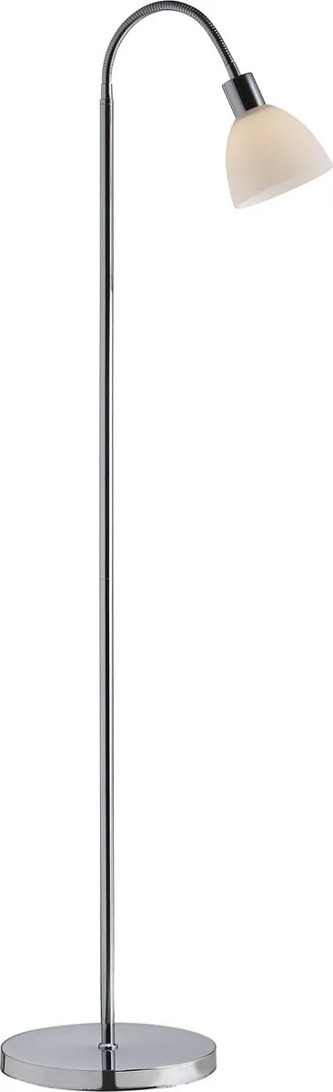 Nordlux Ray Vloerlamp 155cm - Chroom/Wit Glas