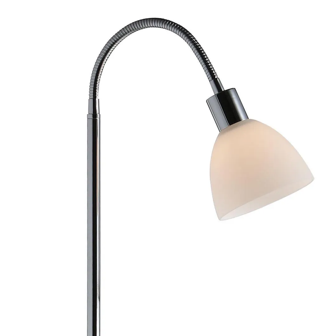 Nordlux Ray Vloerlamp 155cm - Chroom/Wit Glas