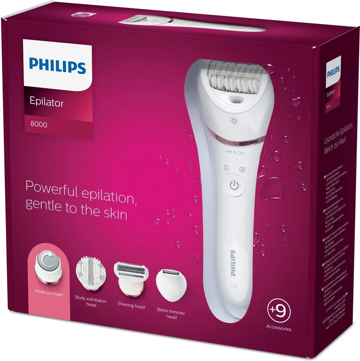 Philips Series 9000 BRE740/90 Beautyset - Ontharen & Pedicure - 10 Opzetstukken - Wit - afbeelding 5 van 5