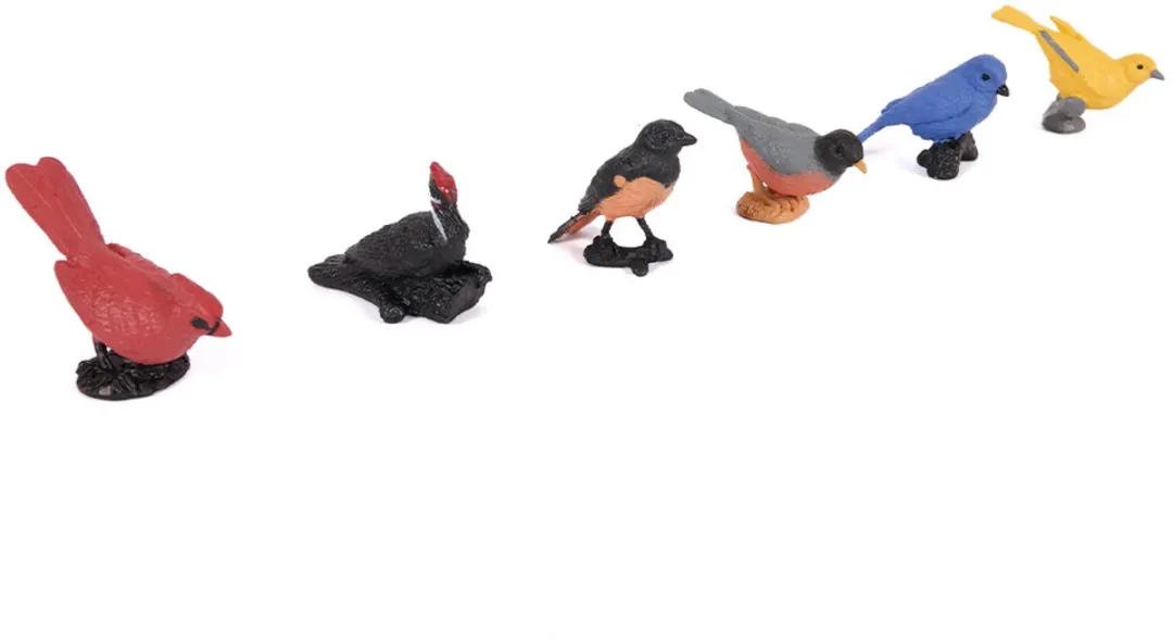 PIA Soft Toys Mini Vogel Set - 6 Stuks 4-8cm - Multicolor