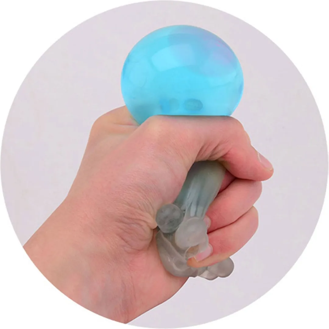 Johntoy Inktvis Stressbal - Transparant - Blauw