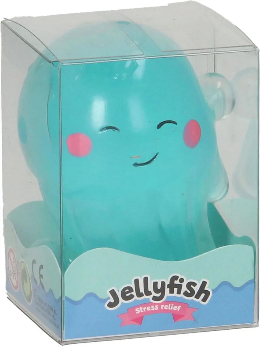 Johntoy Inktvis Stressbal - Transparant - Blauw