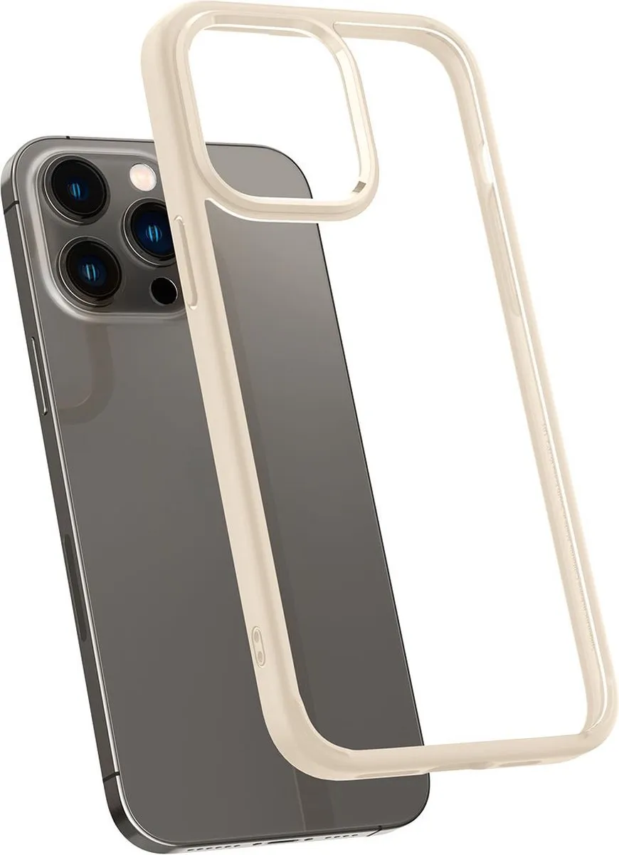 Spigen Crystal Hybrid iPhone 14 Pro Max Hoesje - Beige