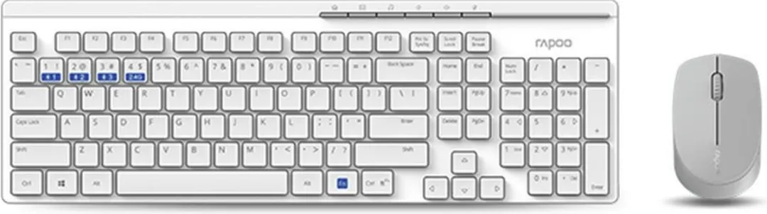 8100M Draadloze Combo set Toetsenbord-Muis, multimode, QWERTY US, Wit