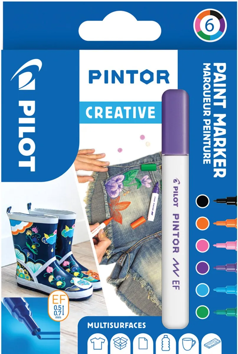 Pilot Pintor Pastel Verfstiften Set 6 Stuks - Assorti
