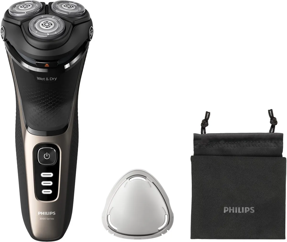 Philips Shaver 3000 Series S3242/12 Elektrisch Scheerapparaat - 3 Mesjes - Zwart/Goud